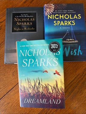 Lot of 3 Nicholas Sparks - Dreamland, Nights in Rodanthe & The Wish